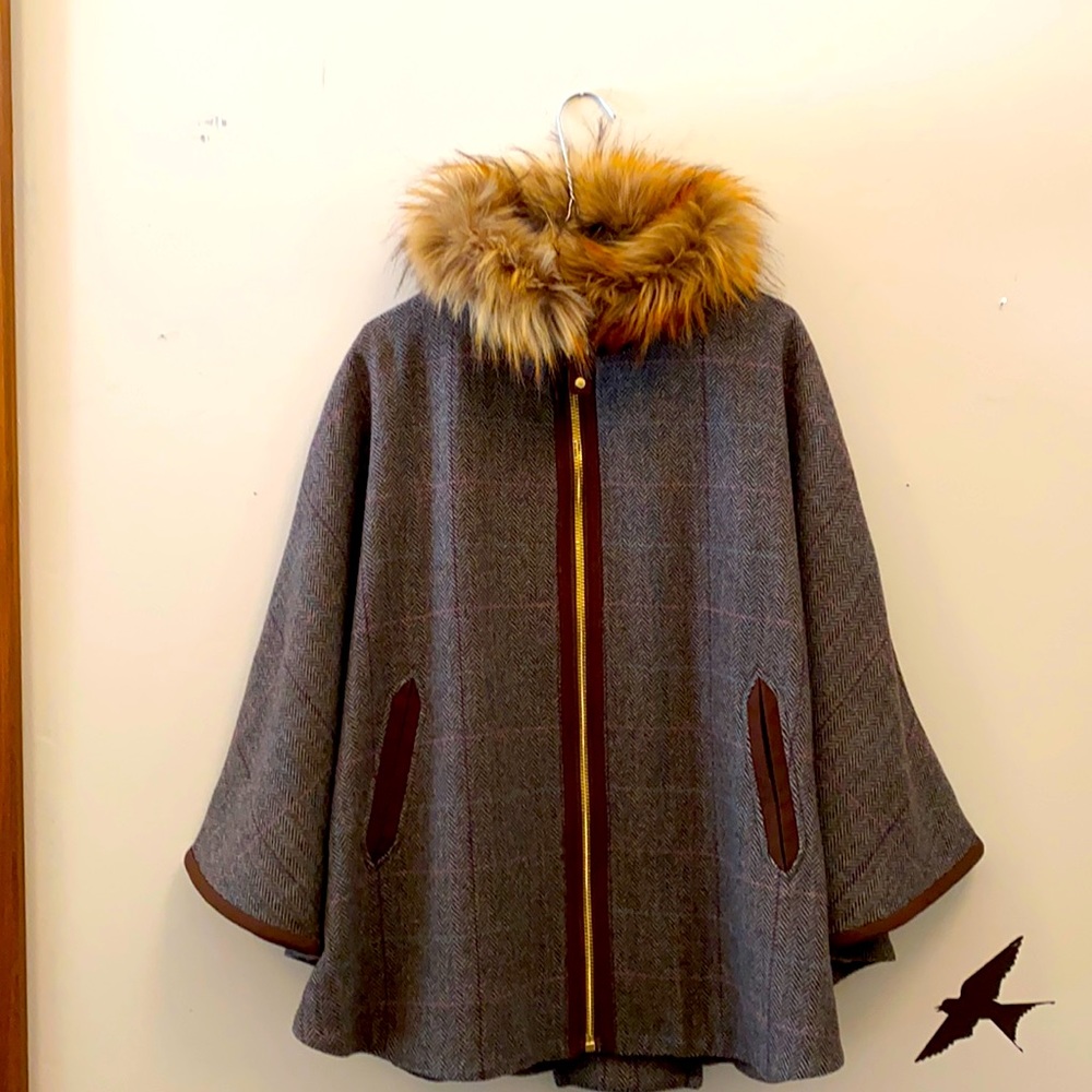Joules tweed cape jacket.
